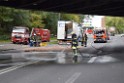 LKW blieb unter Bruecke haengen Koeln Ehrenfeld Innere Kanalstr Hornstr P393